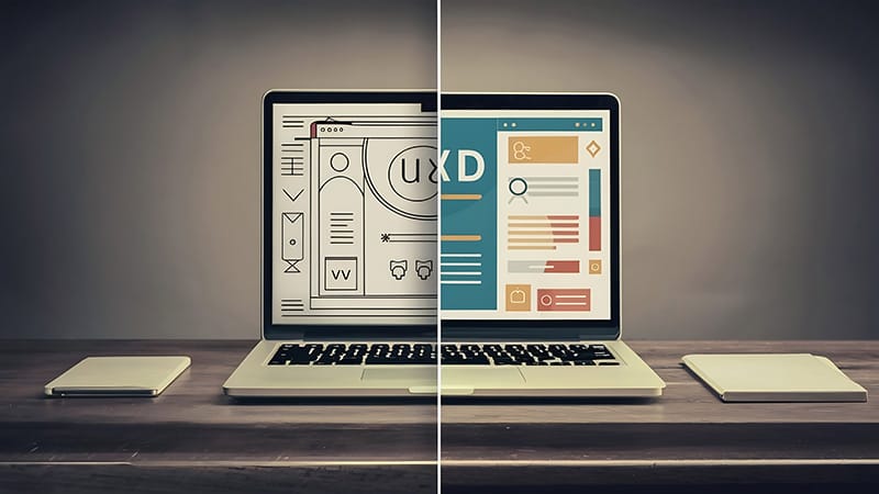 Παλιό και σύγχρονο web design για σύγκριση